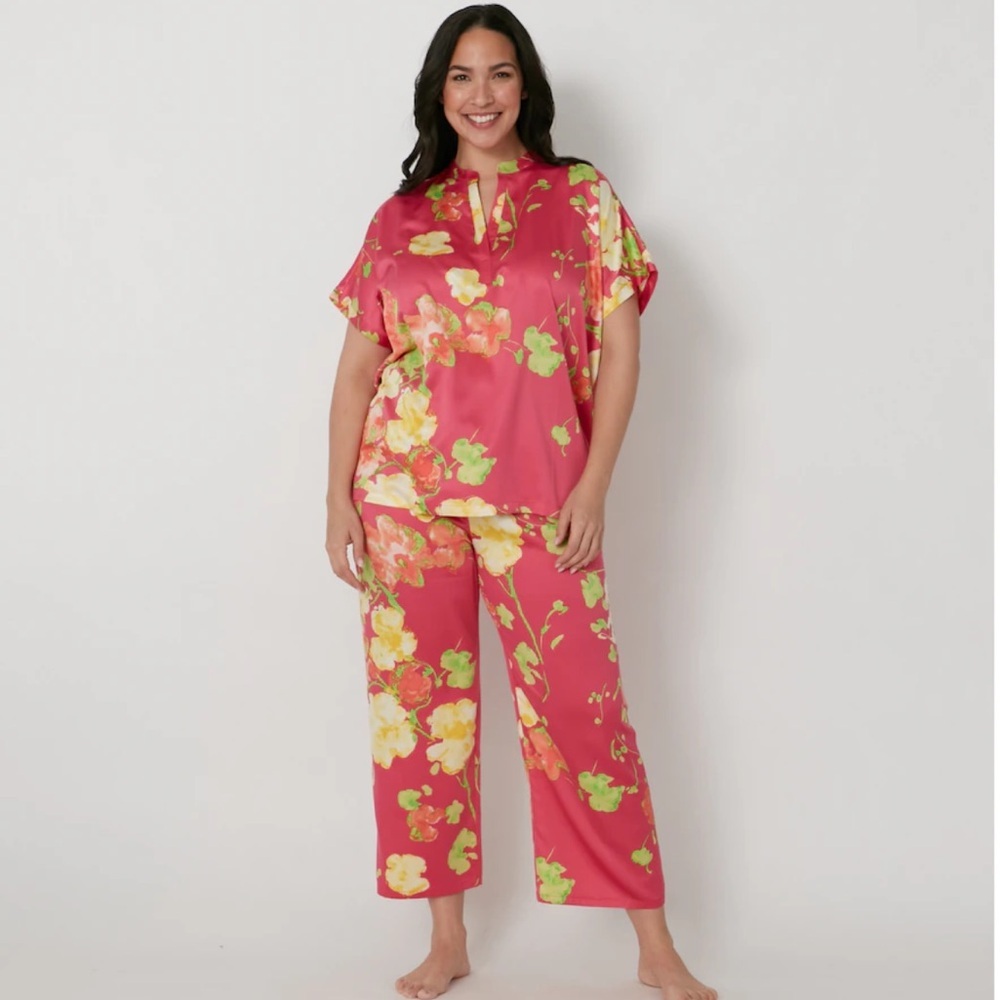 N NATORI Stretch Silky Satin Pj Set Size XL